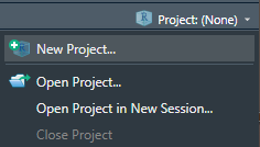 Figure 2 - Location of the “New Project” button.